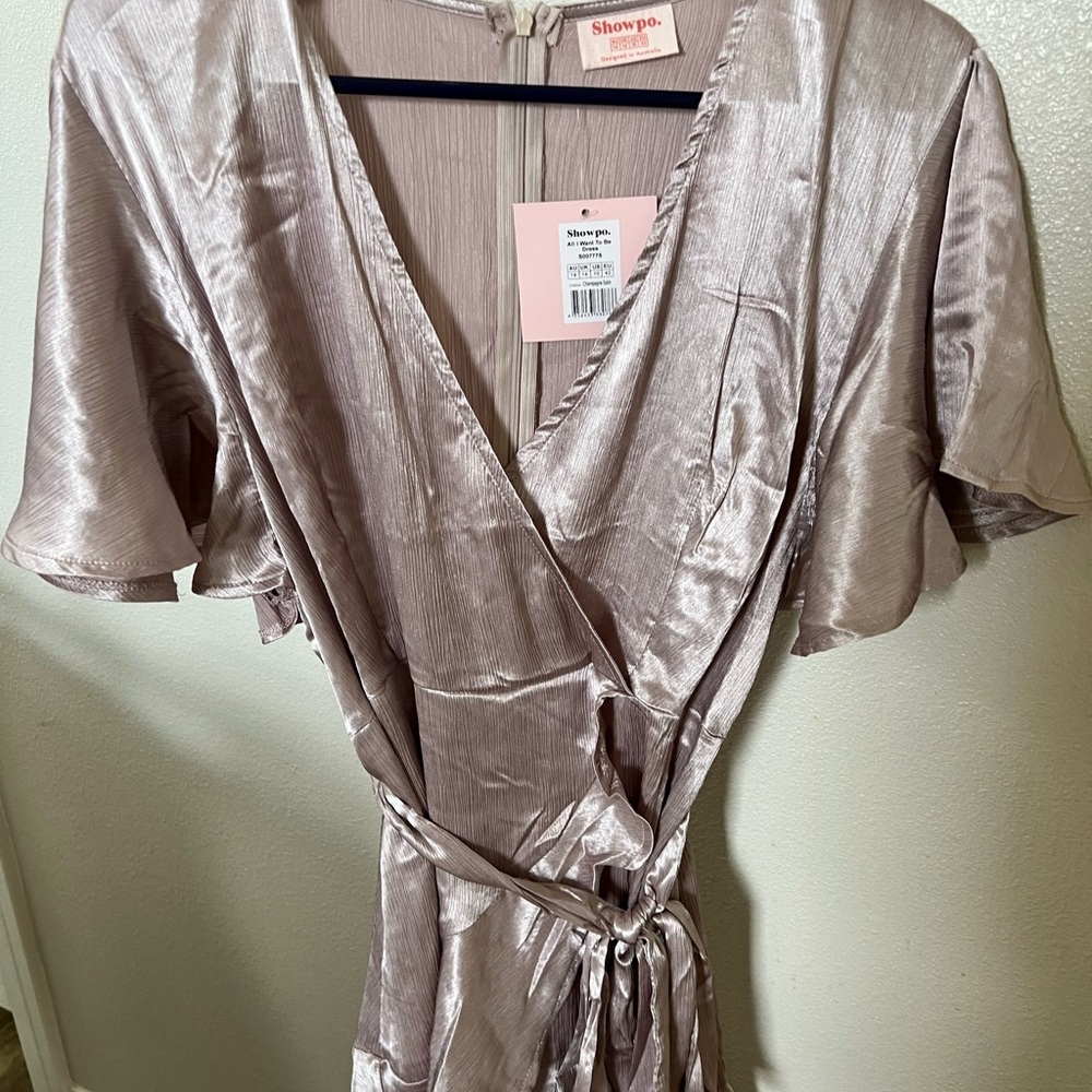 Mauve champagne mini cocktail dress